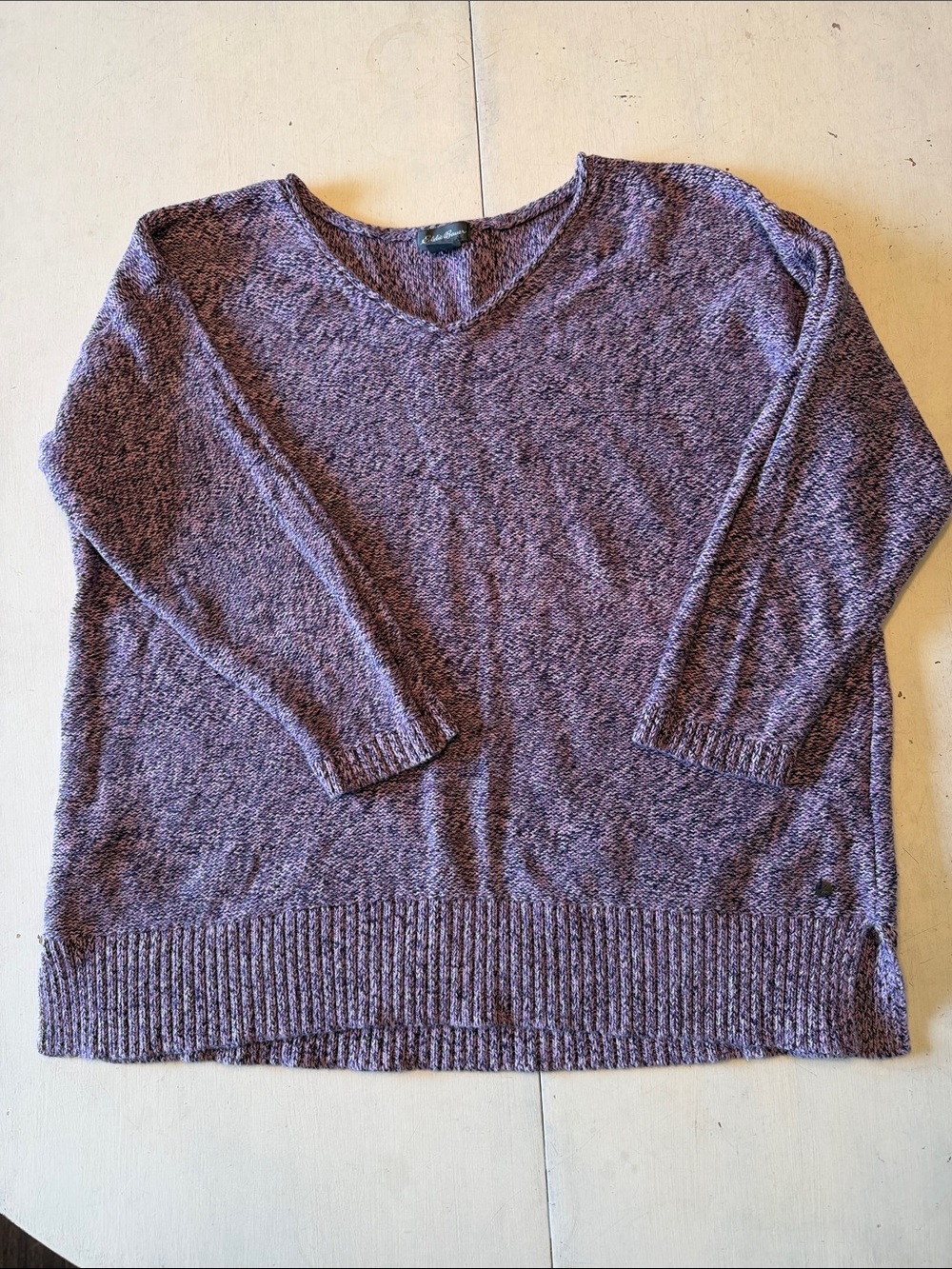 Eddie Bauer Purple V-Neck Sweater